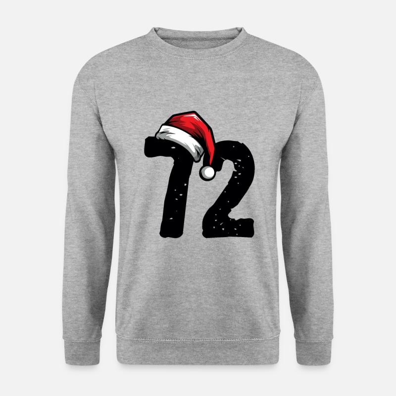 72 Zahl Weihnachten - Unisex Pullover - Weißgrau meliert
