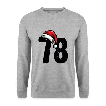 78 Number Christmas - Unisex Sweatshirt - salt & pepper - Front - Alina (178cm) & Michal (187cm)