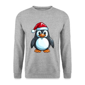 Penguin Comic Christmas - Unisex Sweatshirt - salt & pepper - Front - Alina (178cm) & Michal (187cm)