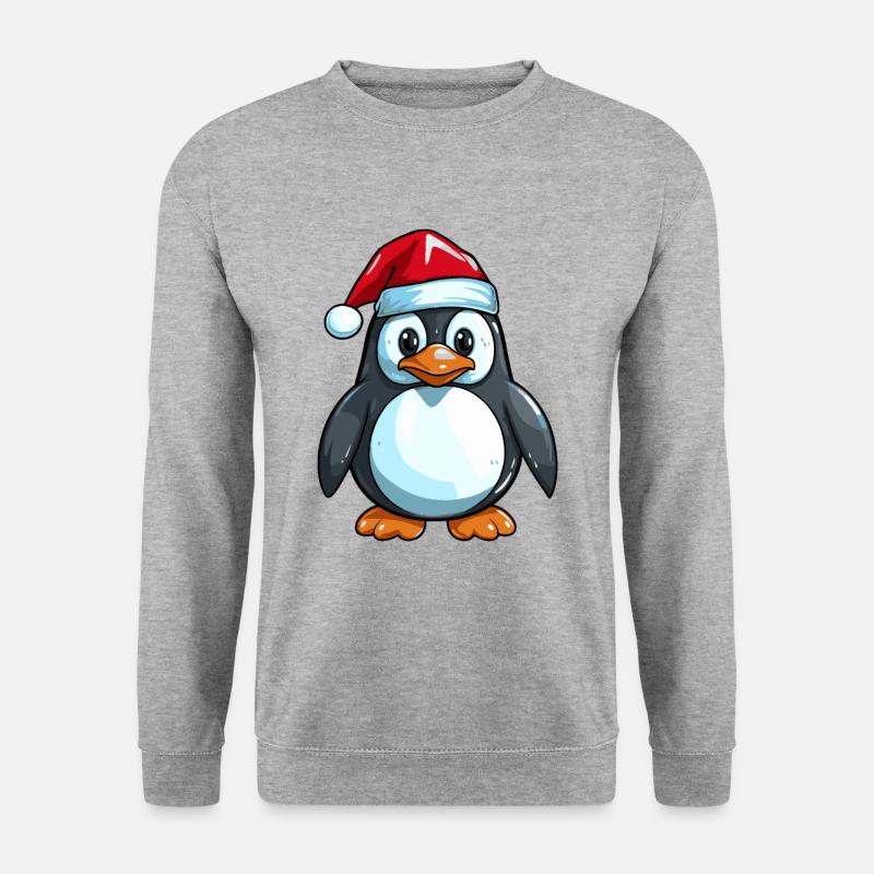 Pingouin Comic Noël - Sweat-shirt Unisexe - gris chiné