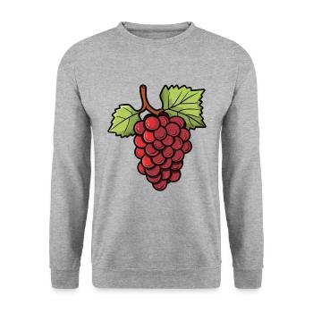 Weintrauben Symbol - Unisex Pullover - Weißgrau meliert - Vorne - Alina (178cm) & Michal (187cm)