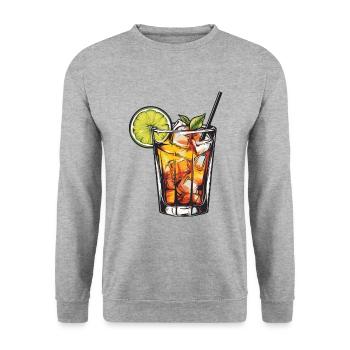 Limonade Drink - Unisex Pullover - Weißgrau meliert - Vorne - Alina (178cm) & Michal (187cm)