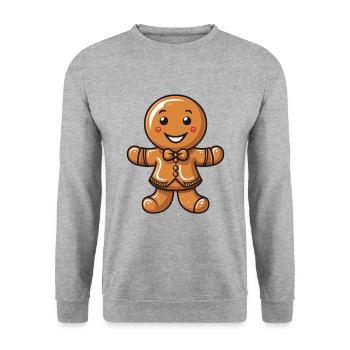 Gingerbread Christmas Biscuit Baking - Unisex Sweatshirt - salt & pepper - Front - Alina (178cm) & Michal (187cm)
