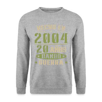 Fabriqué en 2004 20 ans Vintage Rétro Anniversaire - Sweat-shirt Unisexe - gris chiné - Devant - Alina (178cm) & Michal (187cm)