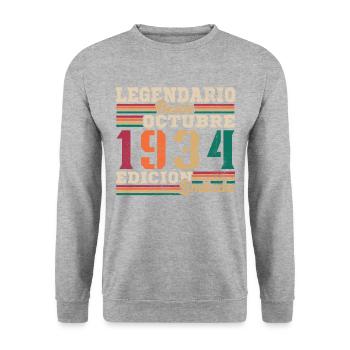 legendary since 1934 October - Unisex Sweatshirt - salt & pepper - Front - Alina (178cm) & Michal (187cm)