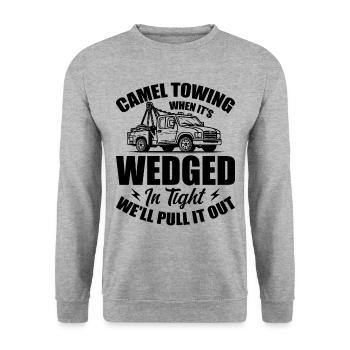 Camel Towing Adult Humor - Unisex Sweatshirt - salt & pepper - Front - Alina (178cm) & Michal (187cm)