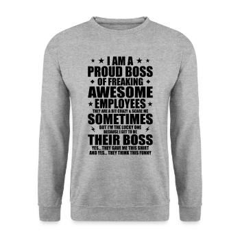 Humor, Coole Zitate, Vatertag - Unisex Pullover - Weißgrau meliert - Vorne - Alina (178cm) & Michal (187cm)