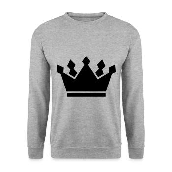 Crown symbol icon - Unisex Sweatshirt - salt & pepper - Front - Alina (178cm) & Michal (187cm)