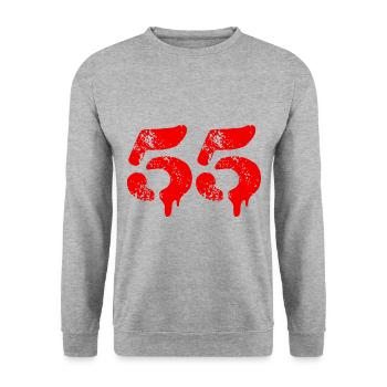 Symbole numérique 55 - Sweat-shirt Unisexe - gris chiné - Devant - Alina (178cm) & Michal (187cm)