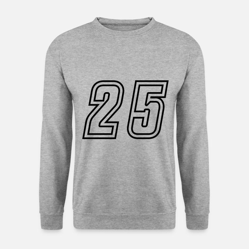 25 Zahl nummer - Unisex Pullover - Weißgrau meliert