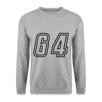 64 Number number - Unisex Sweatshirt - salt & pepper - Front - Alina (178cm) & Michal (187cm)