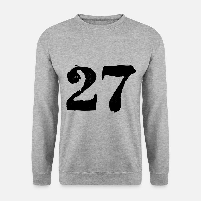 27 Zahl Trikot - Unisex Pullover - Weißgrau meliert