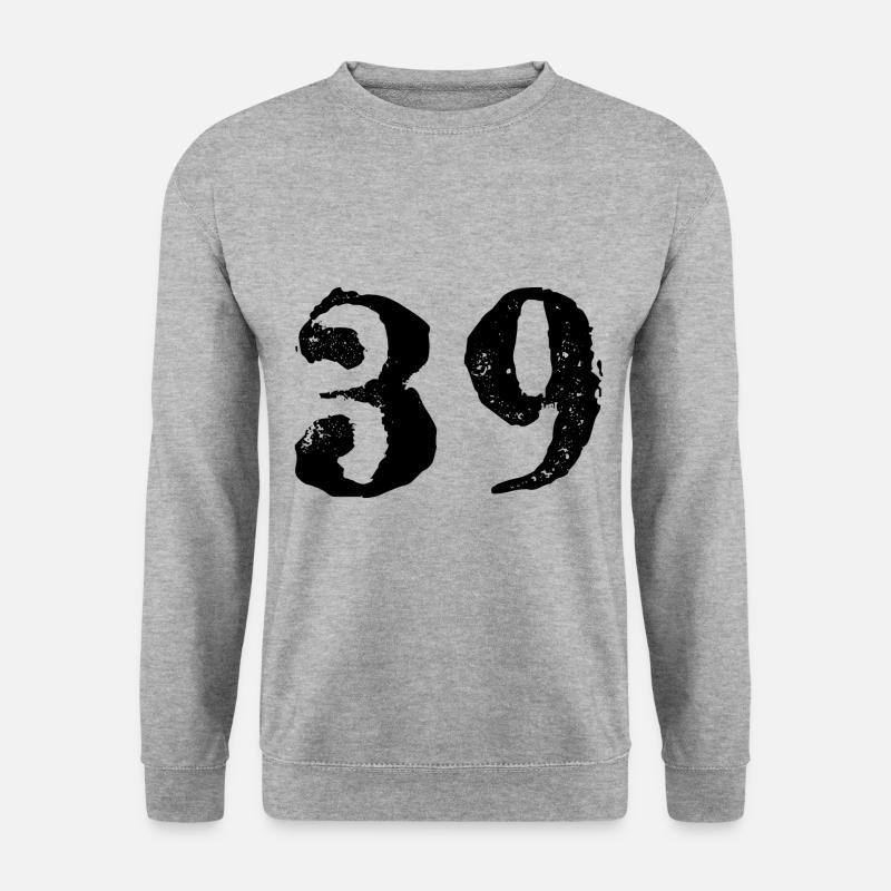 39 Zahl Trikot - Unisex Pullover - Weißgrau meliert