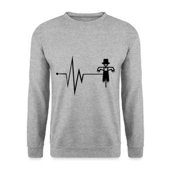 Vogelscheuche Puls - Unisex Pullover - Weißgrau meliert - Vorne - Alina (178cm) & Michal (187cm)