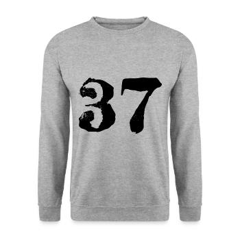 Maillot numéro 37 - Sweat-shirt Unisexe - gris chiné - Devant - Alina (178cm) & Michal (187cm)