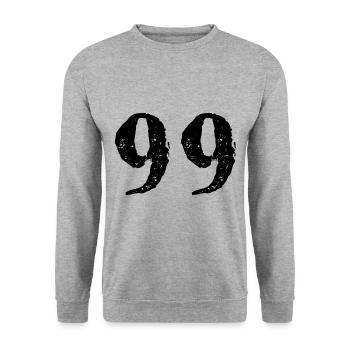 Maillot numéro 99 - Sweat-shirt Unisexe - gris chiné - Devant - Alina (178cm) & Michal (187cm)