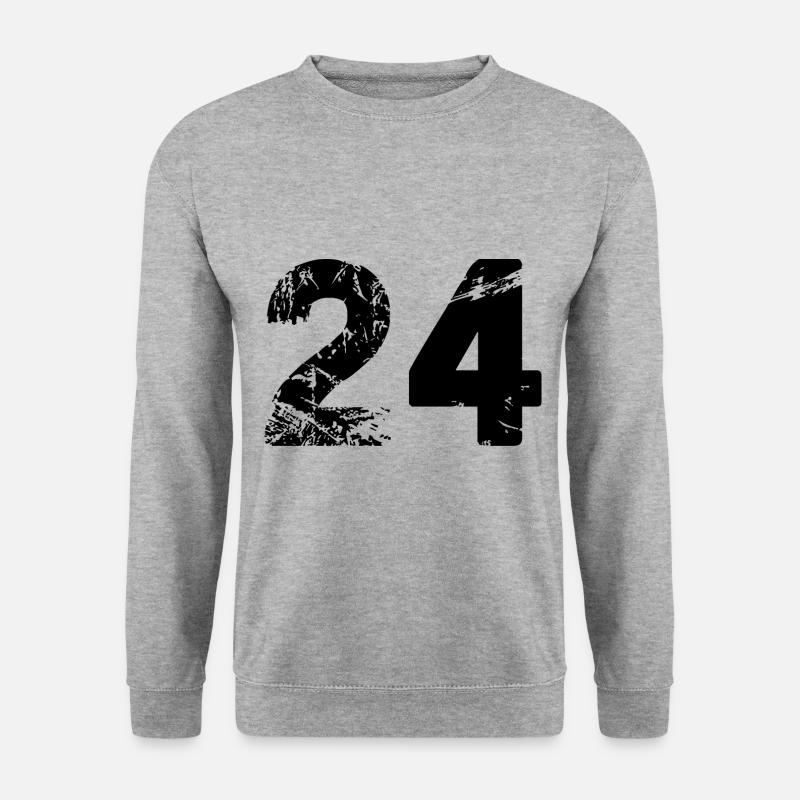 24 Zahl Trikot - Unisex Pullover - Weißgrau meliert