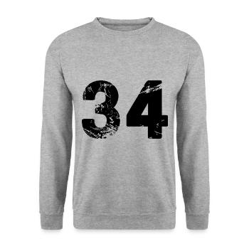 Maillot à 34 numéros - Sweat-shirt Unisexe - gris chiné - Devant - Alina (178cm) & Michal (187cm)