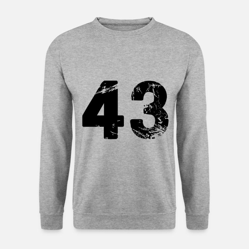 43 Zahl Trikot - Unisex Pullover - Weißgrau meliert