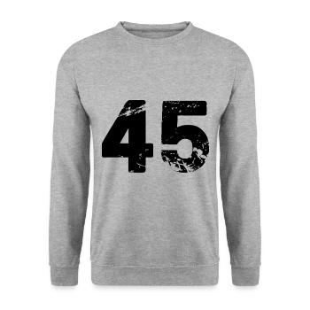 Maillot à 45 chiffres - Sweat-shirt Unisexe - gris chiné - Devant - Alina (178cm) & Michal (187cm)