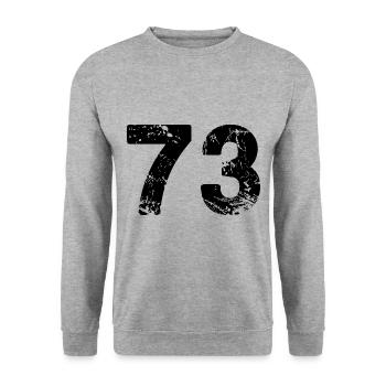 Maillot à 73 numéros - Sweat-shirt Unisexe - gris chiné - Devant - Alina (178cm) & Michal (187cm)