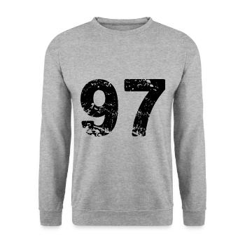 97 Number jersey - Unisex Sweatshirt - salt & pepper - Front - Alina (178cm) & Michal (187cm)