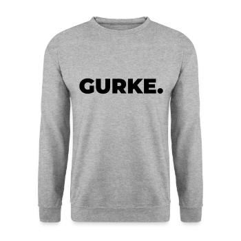 Gurke - Unisex Pullover - Weißgrau meliert - Vorne - Alina (178cm) & Michal (187cm)