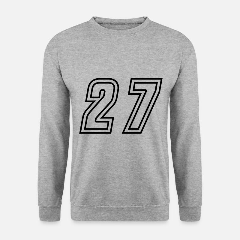 27 Zahl nummer - Unisex Pullover - Weißgrau meliert