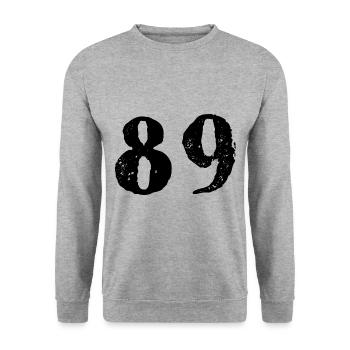 89 number jersey - Unisex Sweatshirt - salt & pepper - Front - Alina (178cm) & Michal (187cm)