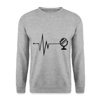 Spiegel Icon Puls - Unisex Pullover - Weißgrau meliert - Vorne - Alina (178cm) & Michal (187cm)