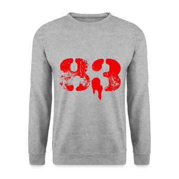 83 Number Symbol - Unisex Sweatshirt - salt & pepper - Front - Alina (178cm) & Michal (187cm)