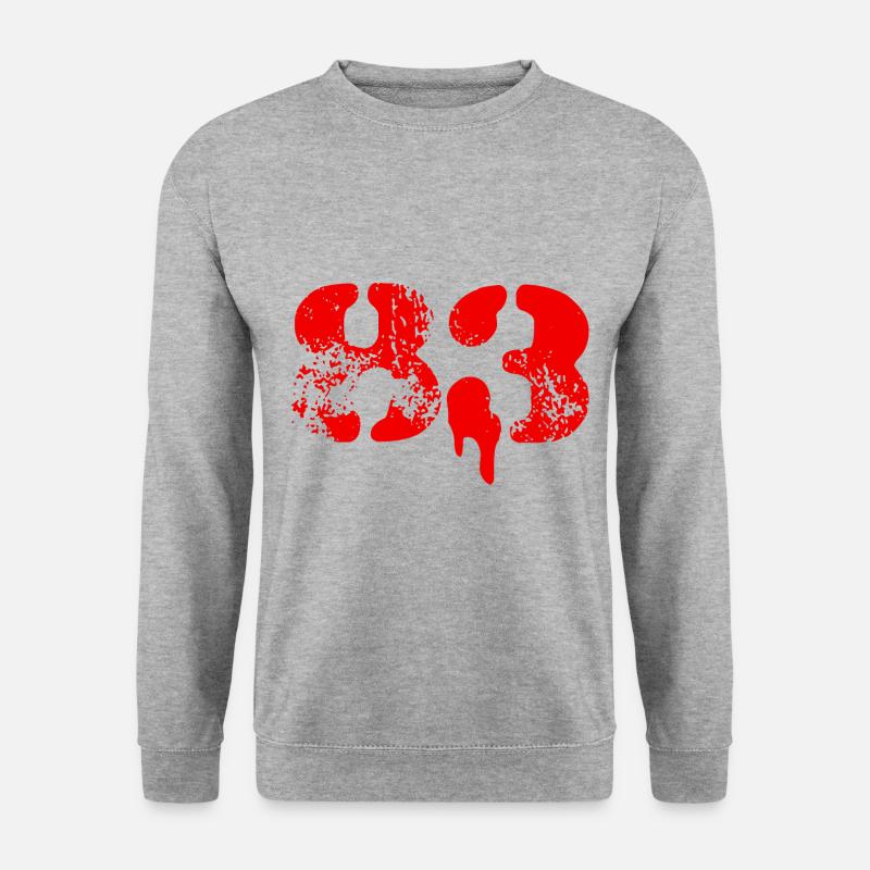83 Zahl Symbol - Unisex Pullover - Weißgrau meliert