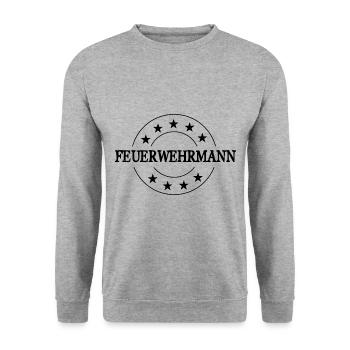 Feuerwehrmann Feuerwehr - Unisex Pullover - Weißgrau meliert - Vorne - Alina (178cm) & Michal (187cm)