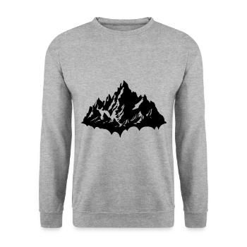 Mountains Nature Silhouette - Unisex Sweatshirt - salt & pepper - Front - Alina (178cm) & Michal (187cm)