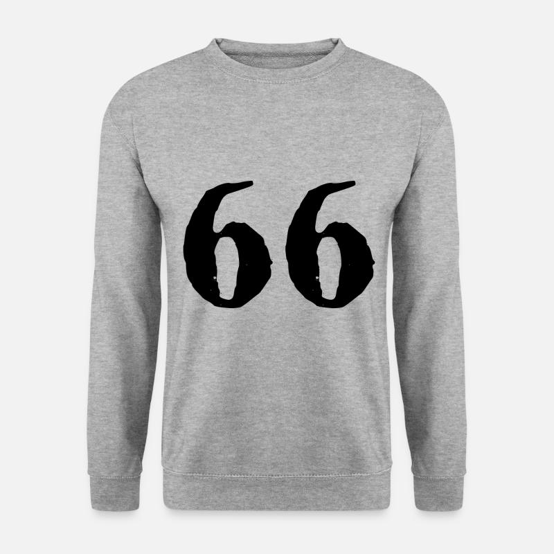66 Zahl Trikot - Unisex Pullover - Weißgrau meliert
