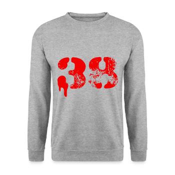 38 number symbol - Unisex Sweatshirt - salt & pepper - Front - Alina (178cm) & Michal (187cm)