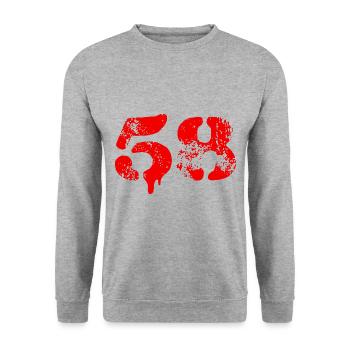 Symbole numérique 58 - Sweat-shirt Unisexe - gris chiné - Devant - Alina (178cm) & Michal (187cm)