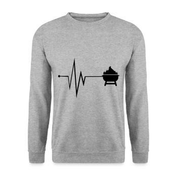 Symbole d’impulsion de gril - Sweat-shirt Unisexe - gris chiné - Devant - Alina (178cm) & Michal (187cm)