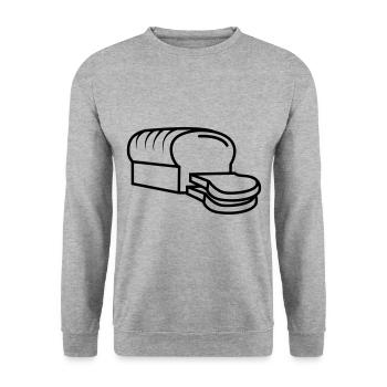 Bread icon symbol - Unisex Sweatshirt - salt & pepper - Front - Alina (178cm) & Michal (187cm)