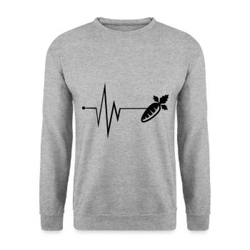 Karotte Puls - Unisex Pullover - Weißgrau meliert - Vorne - Alina (178cm) & Michal (187cm)