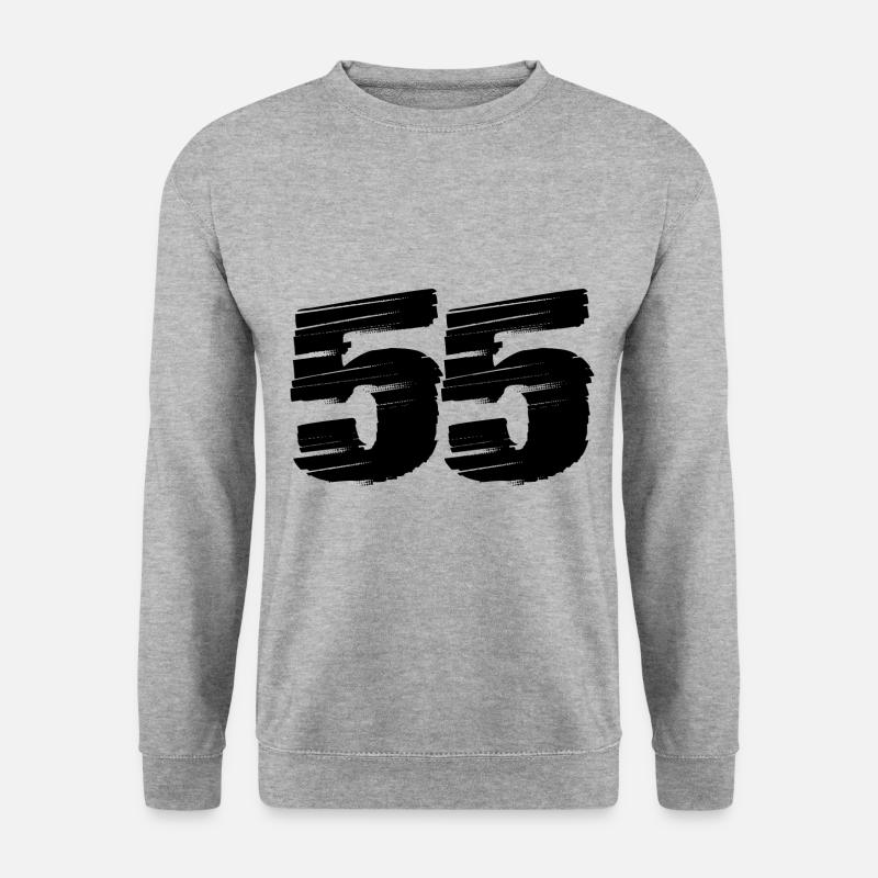 55 Zahl Trikot - Unisex Pullover - Weißgrau meliert