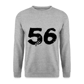 56 Number jersey - Unisex Sweatshirt - salt & pepper - Front - Alina (178cm) & Michal (187cm)