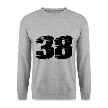 Maillot 38 Numéro - Sweat-shirt Unisexe - gris chiné - Devant - Alina (178cm) & Michal (187cm)