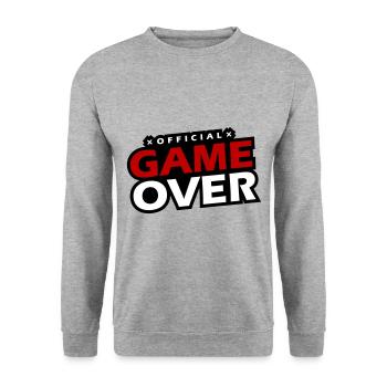 Game Over Slogan - Unisex Sweatshirt - salt & pepper - Front - Alina (178cm) & Michal (187cm)