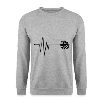 Farm Ernte Puls - Unisex Pullover - Weißgrau meliert - Vorne - Alina (178cm) & Michal (187cm)