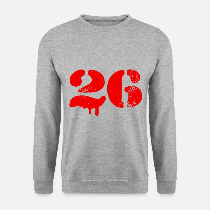 26 Zahl Symbol - Unisex Pullover - Weißgrau meliert