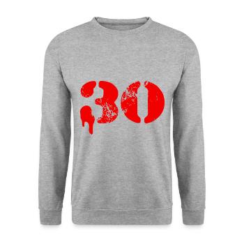 Symbole de 30 chiffres - Sweat-shirt Unisexe - gris chiné - Devant - Alina (178cm) & Michal (187cm)