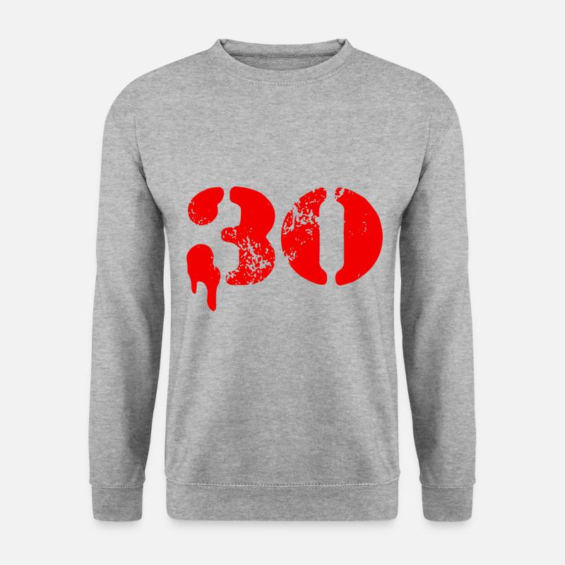 30 Zahl Symbol - Unisex Pullover - Weißgrau meliert