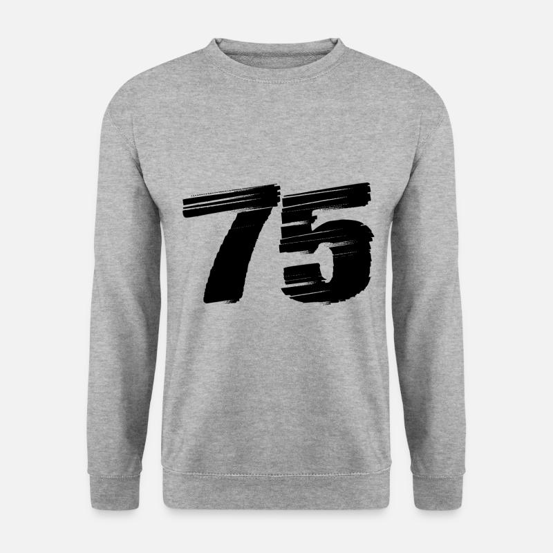 75 Zahl Trikot - Unisex Pullover - Weißgrau meliert