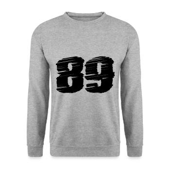 89 Number jersey - Unisex Sweatshirt - salt & pepper - Front - Alina (178cm) & Michal (187cm)